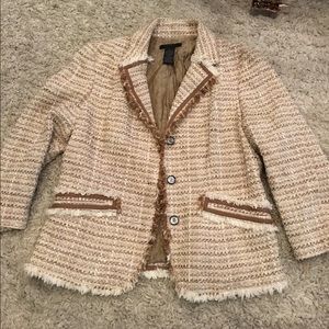 Tan blazer with woven look